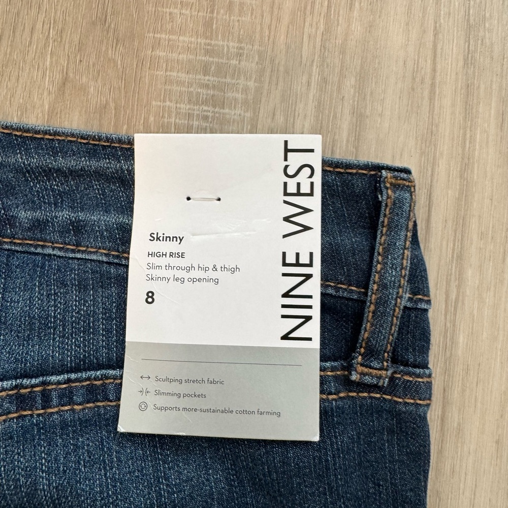 NWT Nine West Dark Blue Skinny Jeans - Picture 4 of 5